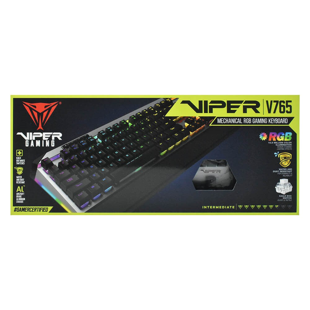 Viper V765 Mekanisk Gaming Keyboard m. RGB Lys - Dansk Tastatur Layout - Sort/Grå