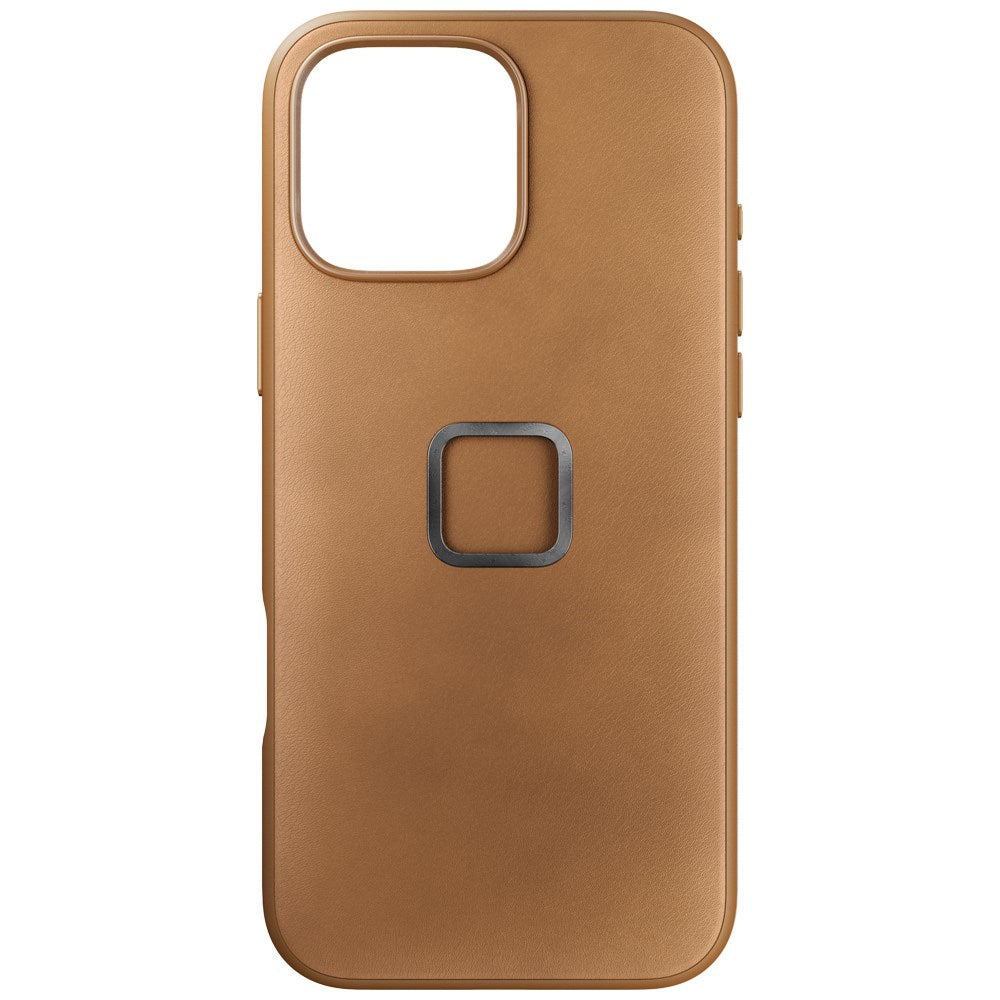 iPhone 16 Pro Max Peak Design Læder Cover m. SlimLink Beslag - MagSafe Kompatibel - Tan