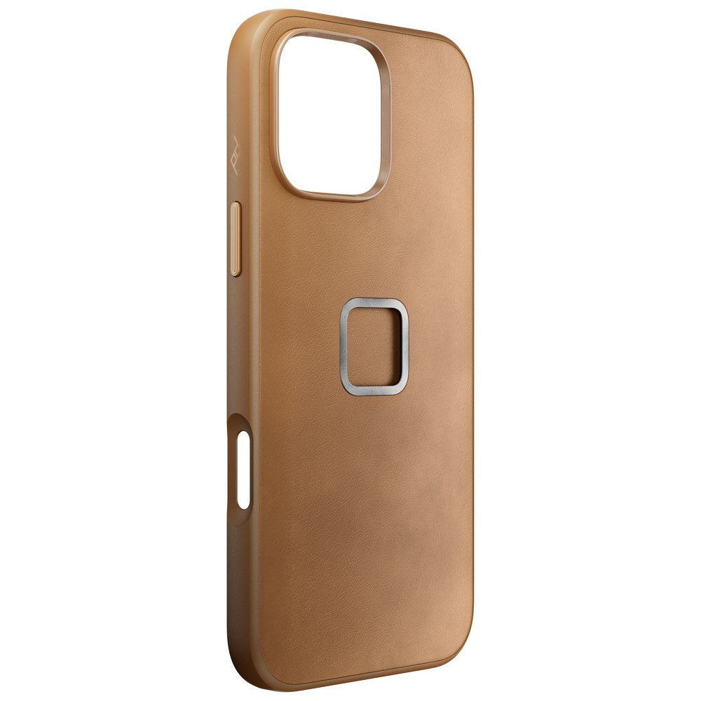 iPhone 16 Pro Max Peak Design Læder Cover m. SlimLink Beslag - MagSafe Kompatibel - Tan
