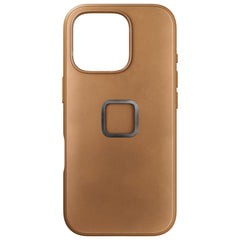 iPhone 16 Pro Peak Design Læder Cover m. SlimLink Beslag - MagSafe Kompatibel - Tan