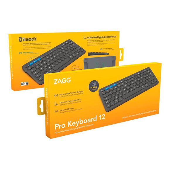 ZAGG Pro 12" Universal Bluetooth Tastatur (Dansk) - Sort