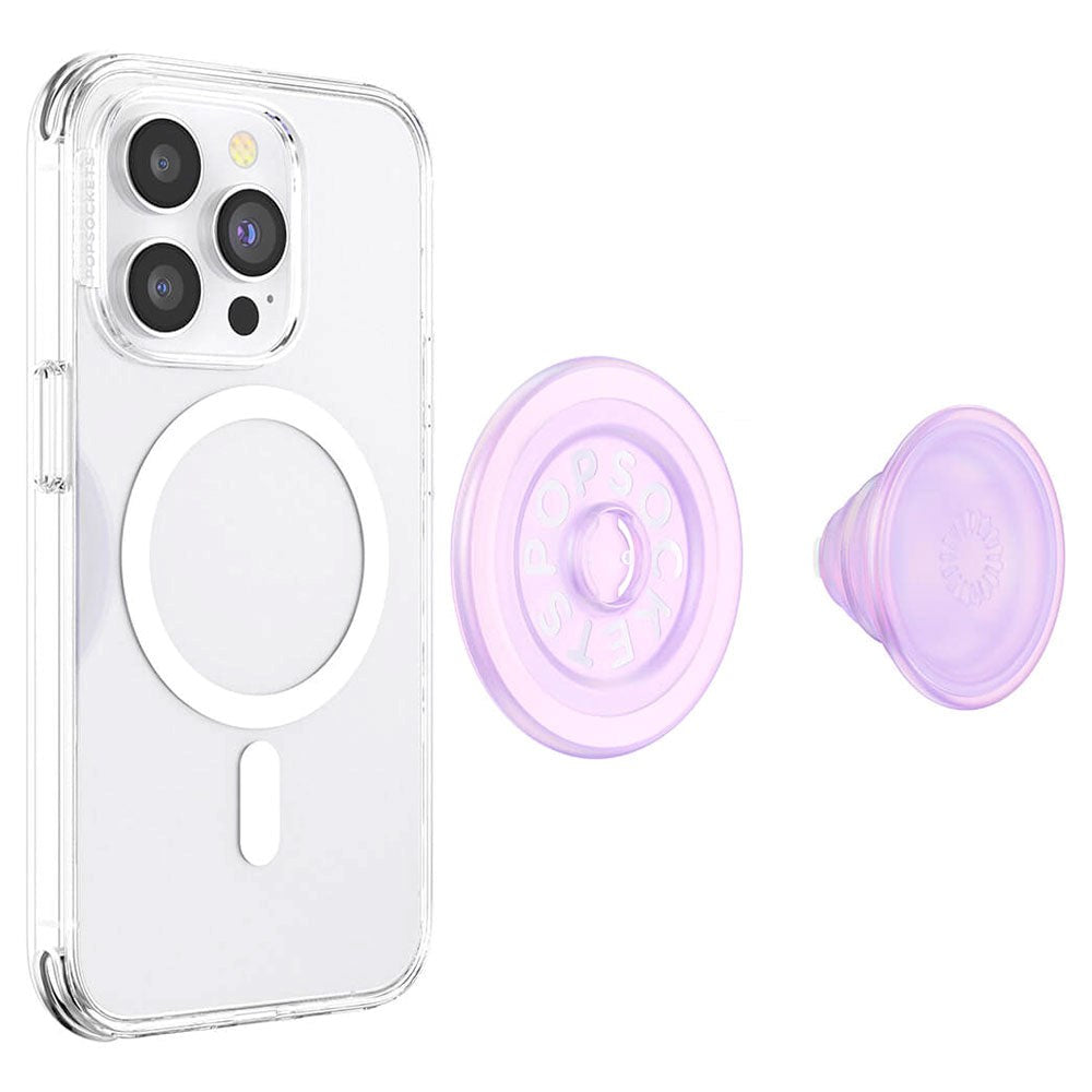 POPSOCKETS PopGrip Opalescent Clear MagSafe Aftageligt Greb m. Standerfunktion
