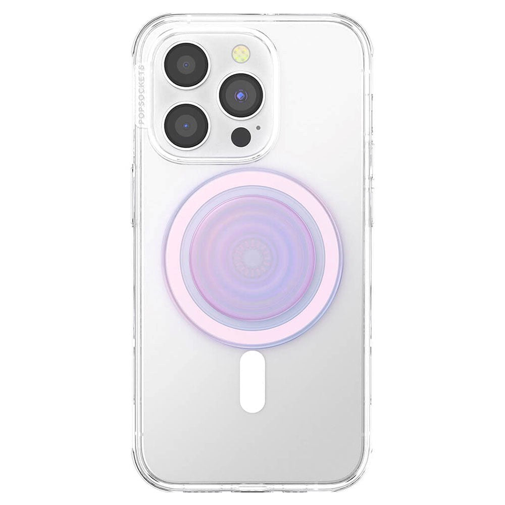 POPSOCKETS PopGrip Opalescent Clear MagSafe Aftageligt Greb m. Standerfunktion