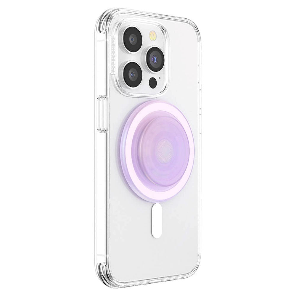 POPSOCKETS PopGrip Opalescent Clear MagSafe Aftageligt Greb m. Standerfunktion