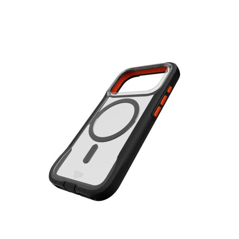 iPhone 17 Pro Tech21 EVO Pro Cover m. Strop - MagSafe Kompatibel - Gennemsigtig / Sort