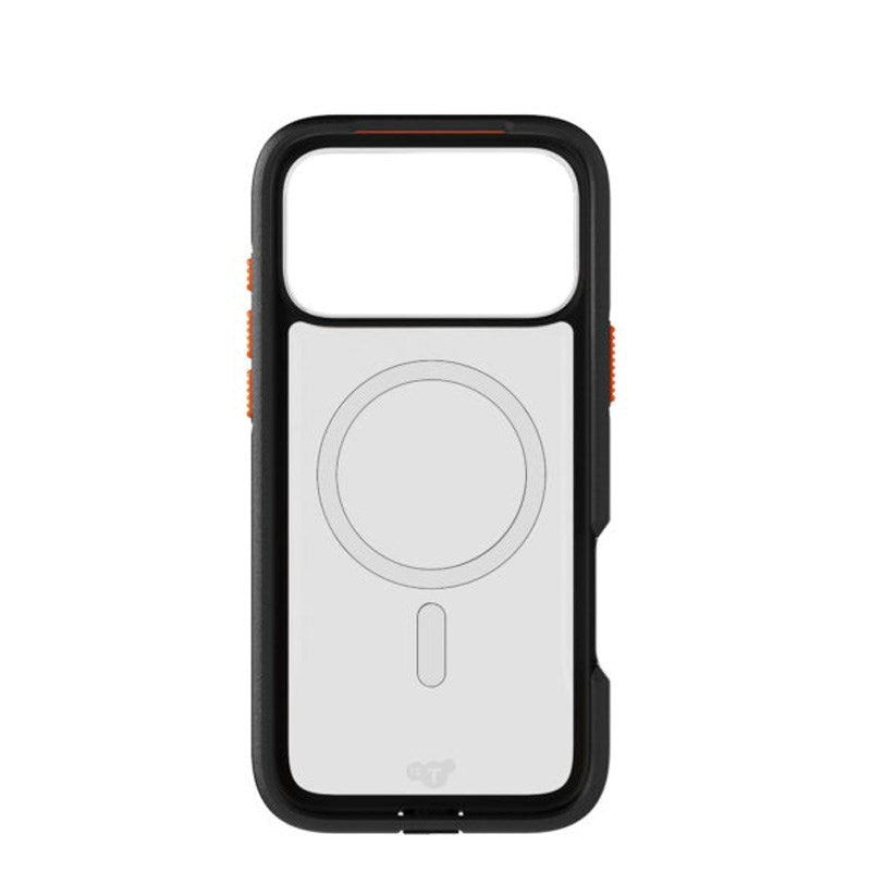 iPhone 17 Pro Max Tech21 EVO Pro Cover m. Strop - MagSafe Kompatibel - Gennemsigtig / Sort