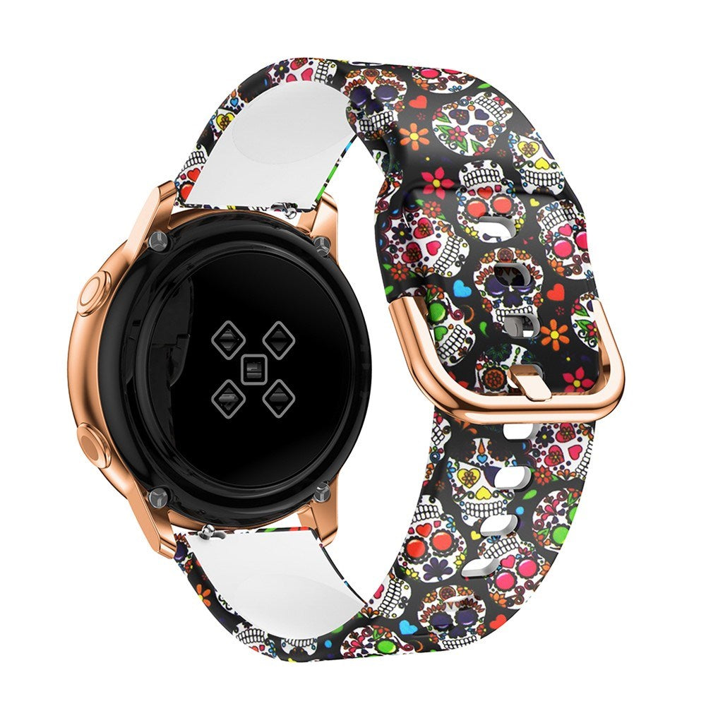 EIDERWOOD Universal (20mm) Smartwatch Silikone Rem - Dødningehoveder