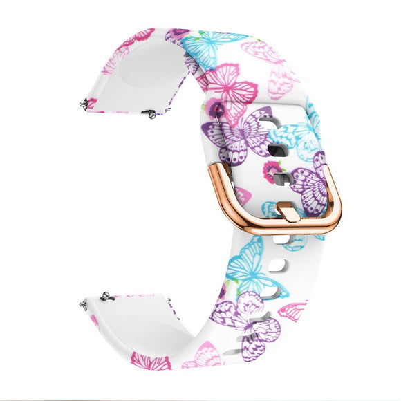 EIDERWOOD Universal (20mm) Smartwatch Silikone Rem - Sommerfugle