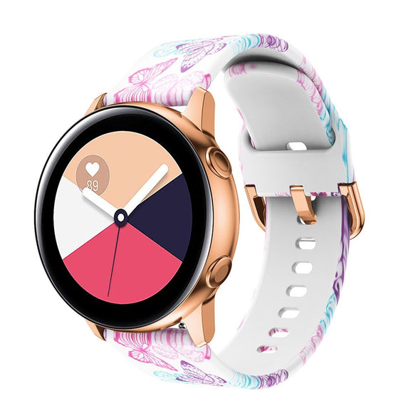 EIDERWOOD Universal (20mm) Smartwatch Silikone Rem - Sommerfugle
