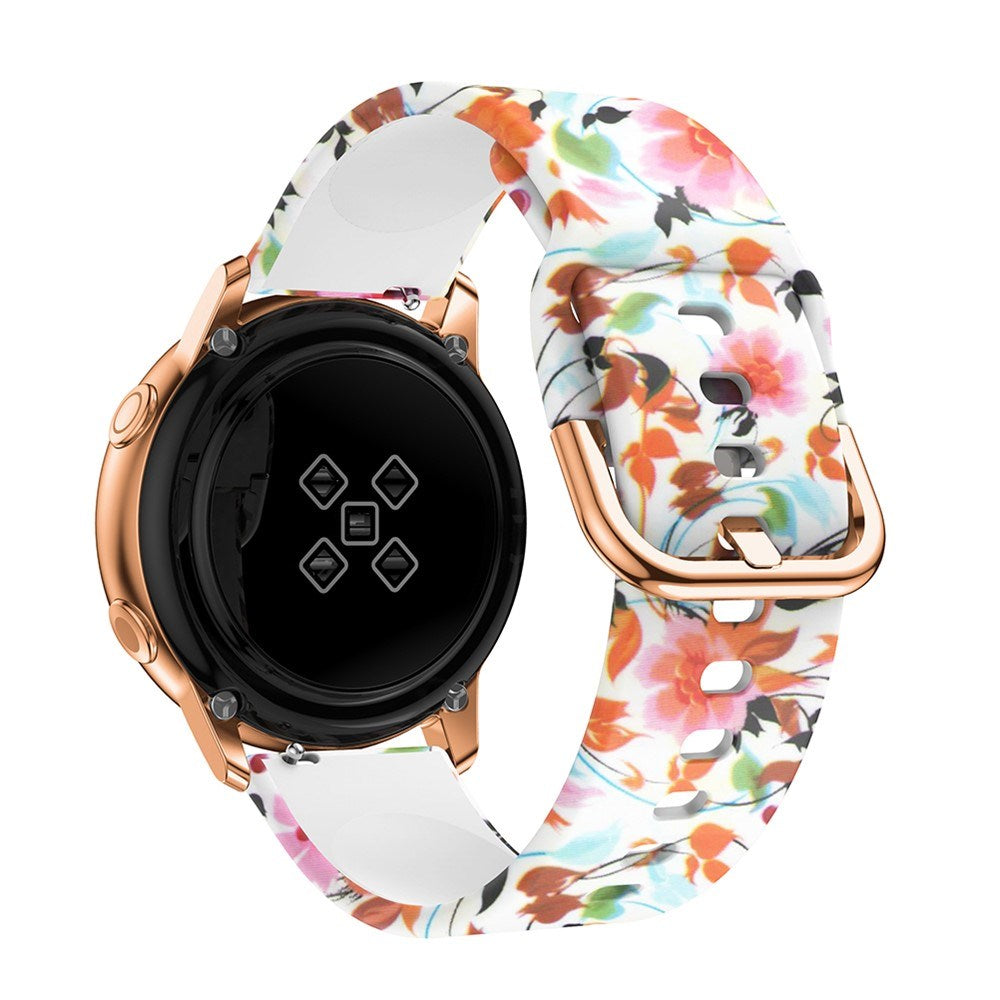 EIDERWOOD Universal (20mm) Smartwatch Silikone Rem - Farverige Blomster