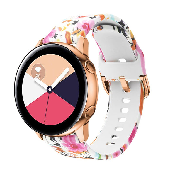 EIDERWOOD Universal (20mm) Smartwatch Silikone Rem - Farverige Blomster