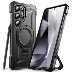 Supcase Unicorn Beetle Grip Samsung Galaxy S25 Ultra Cover - MagSafe Kompatibel - Gennemsigtig / Sort