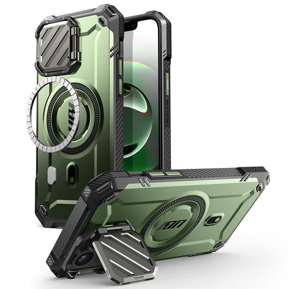 iPhone 17e / 16e / 15 / 14 / 13 Supcase UB XT Cover m. Ståfunktion - MagSafe Kompatibel - Grøn