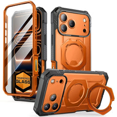 iPhone 17 Pro Max SUPCASE UB GRIB PRO MAG Cover m. Skærmbeskyttelse - MagSafe Kompatibel - Gennemsigtig / Orange