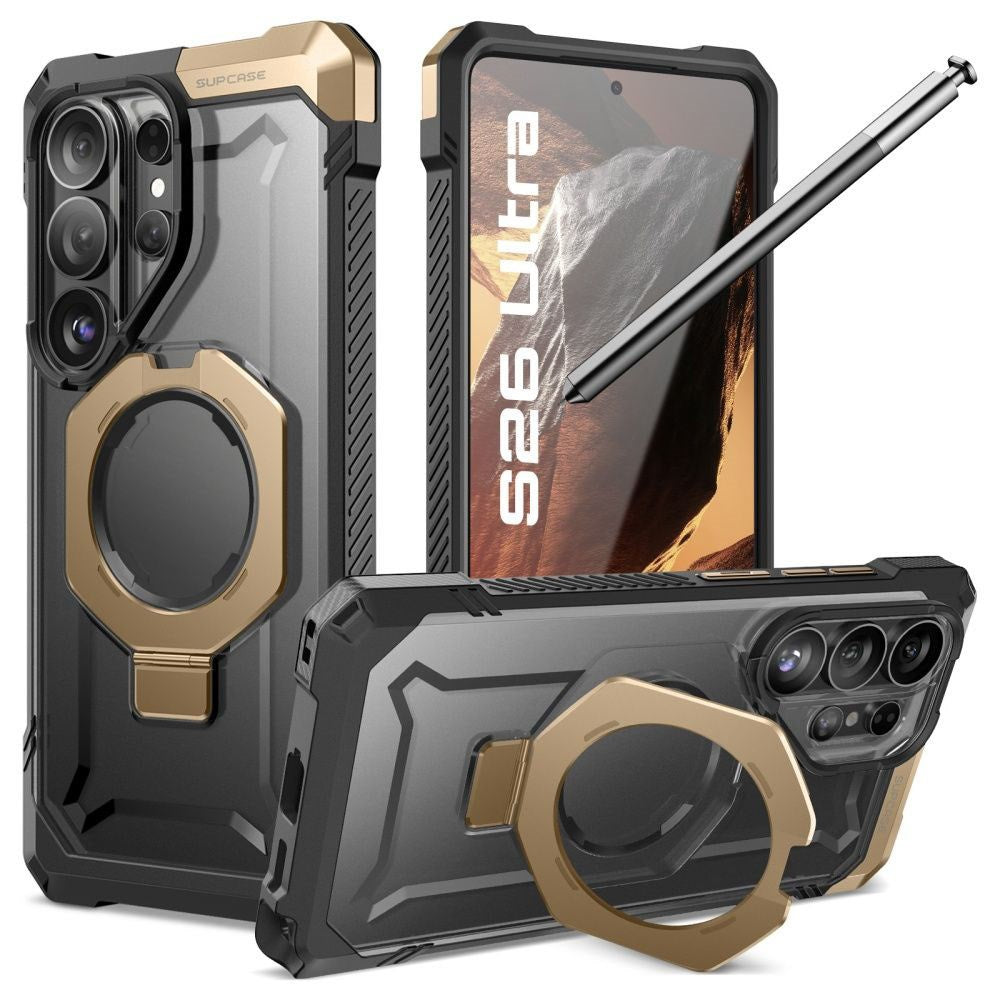 Samsung Galaxy S26 Ultra SUPCASE UB Grip Mag Cover - MagSafe Kompatibel - Sort / Guld
