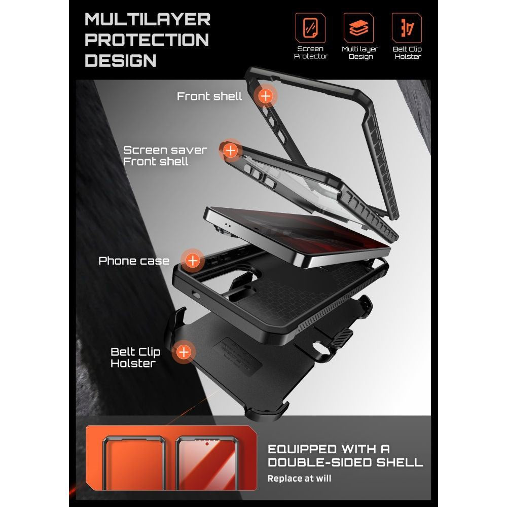 Samsung Galaxy S26 Ultra SUPCASE Unicorn Beetle Pro Mag Cover m. 2x Frontramme - MagSafe Kompatibel - Sort