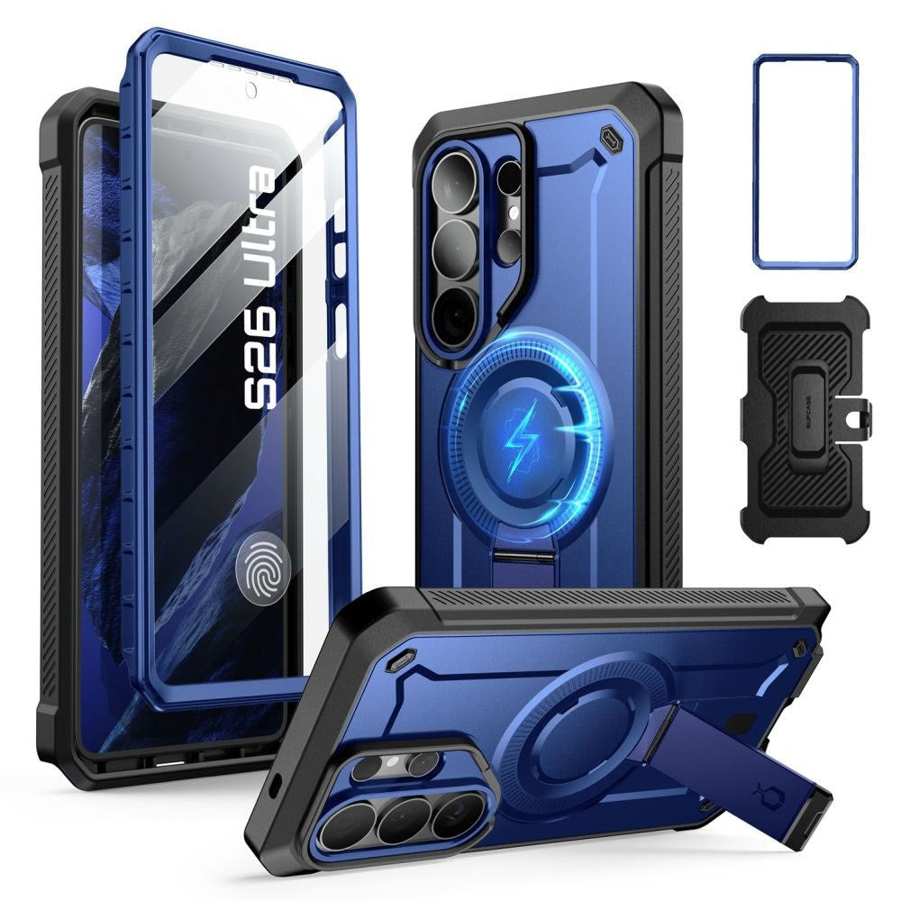 Samsung Galaxy S26 Ultra SUPCASE Unicorn Beetle Pro Mag Cover m. 2x Frontramme - MagSafe Kompatibel - Blå