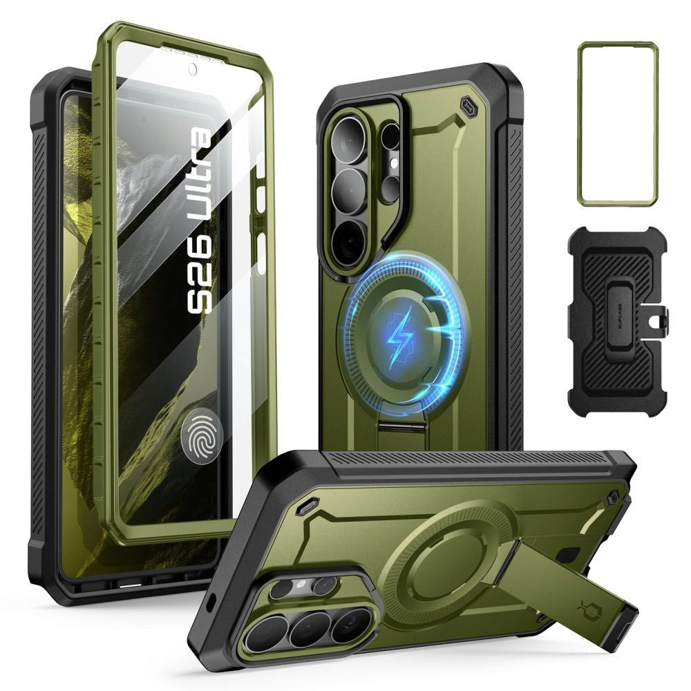 Samsung Galaxy S26 Ultra SUPCASE Unicorn Beetle Pro Mag Cover m. 2x Frontramme - MagSafe Kompatibel - Grøn