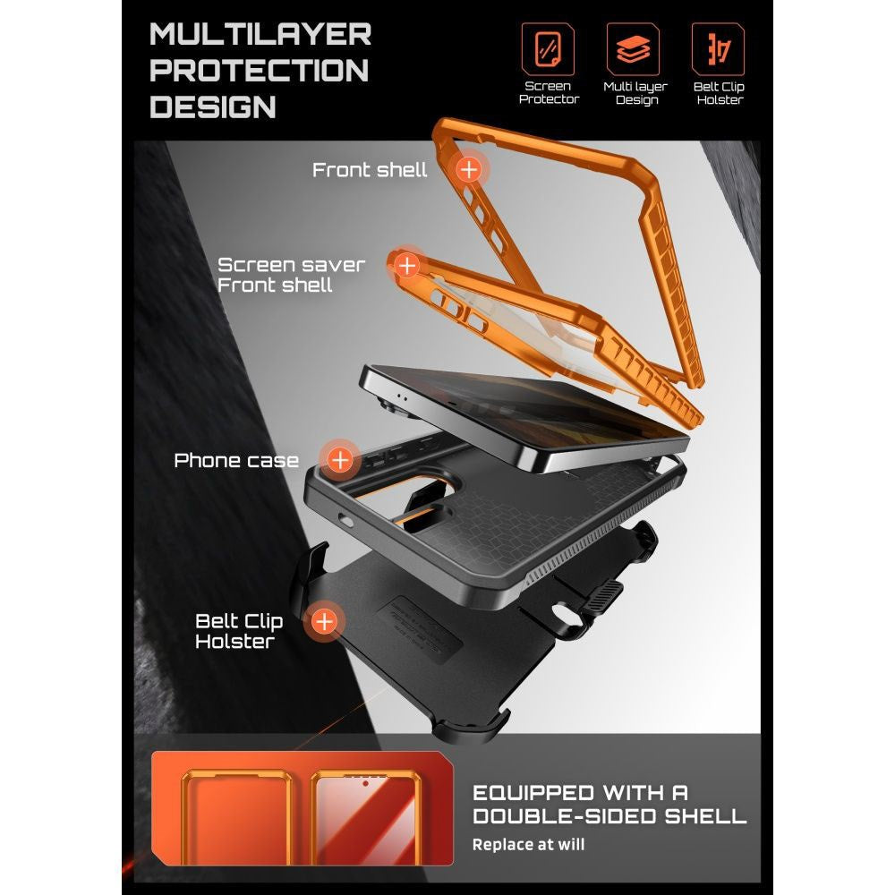 Samsung Galaxy S26 Ultra SUPCASE Unicorn Beetle Pro Mag Cover m. 2x Frontramme - MagSafe Kompatibel - Orange