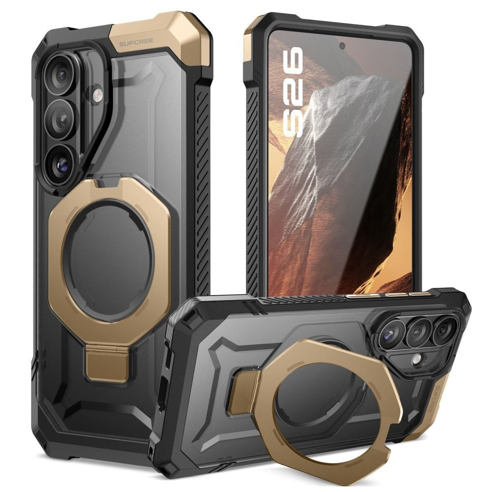 Samsung Galaxy S26 SUPCASE UB Grip Mag Cover - MagSafe Kompatibel - Sort / Guld