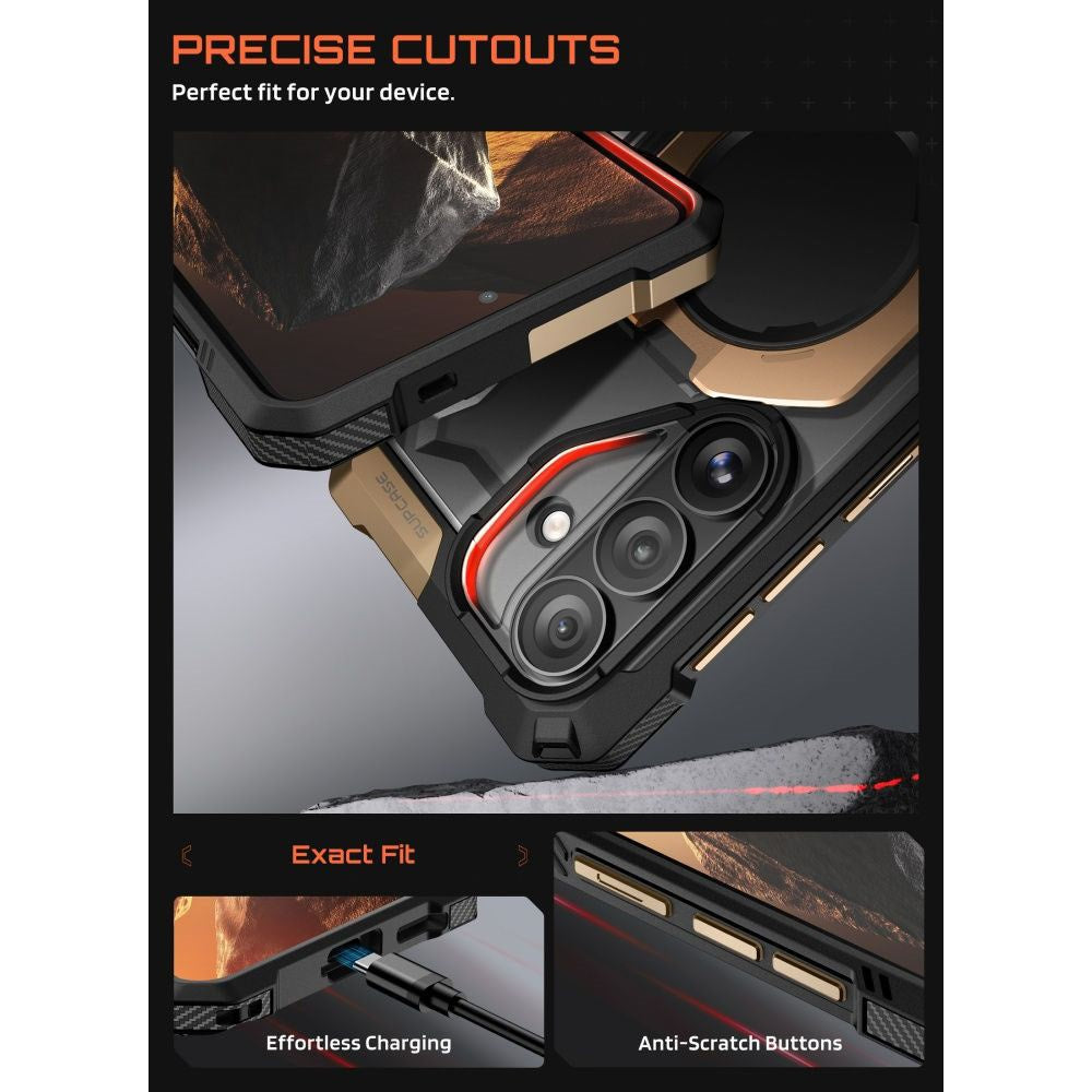 Samsung Galaxy S26 SUPCASE UB Grip Mag Cover - MagSafe Kompatibel - Sort / Guld