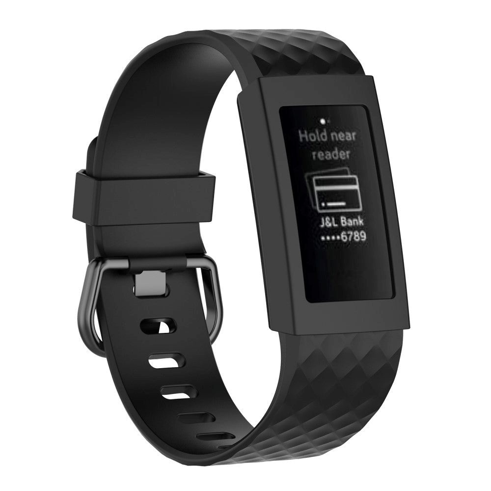 Fitbit Charge 3 Silikone Cover - Sort