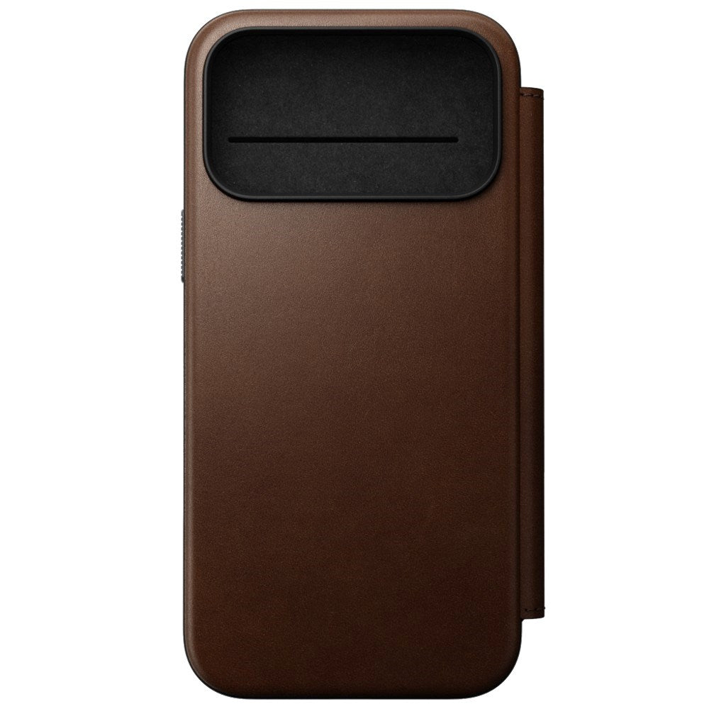 iPhone 18 Pro Max / 17 Pro Max Nomad Modern Leather Folio Case - MagSafe Kompatibel - Brown