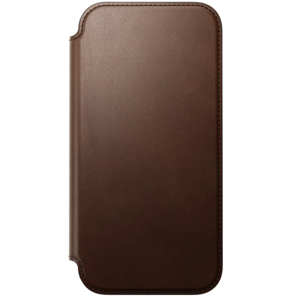 iPhone 18 Pro Max / 17 Pro Max Nomad Modern Leather Folio Case - MagSafe Kompatibel - Brown