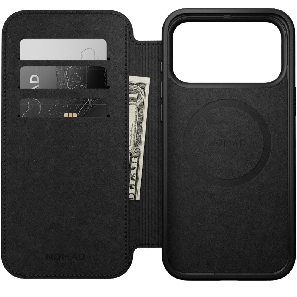 iPhone 18 Pro / 17 Pro Nomad Modern Leather Folio Case - MagSafe Kompatibel - Brown