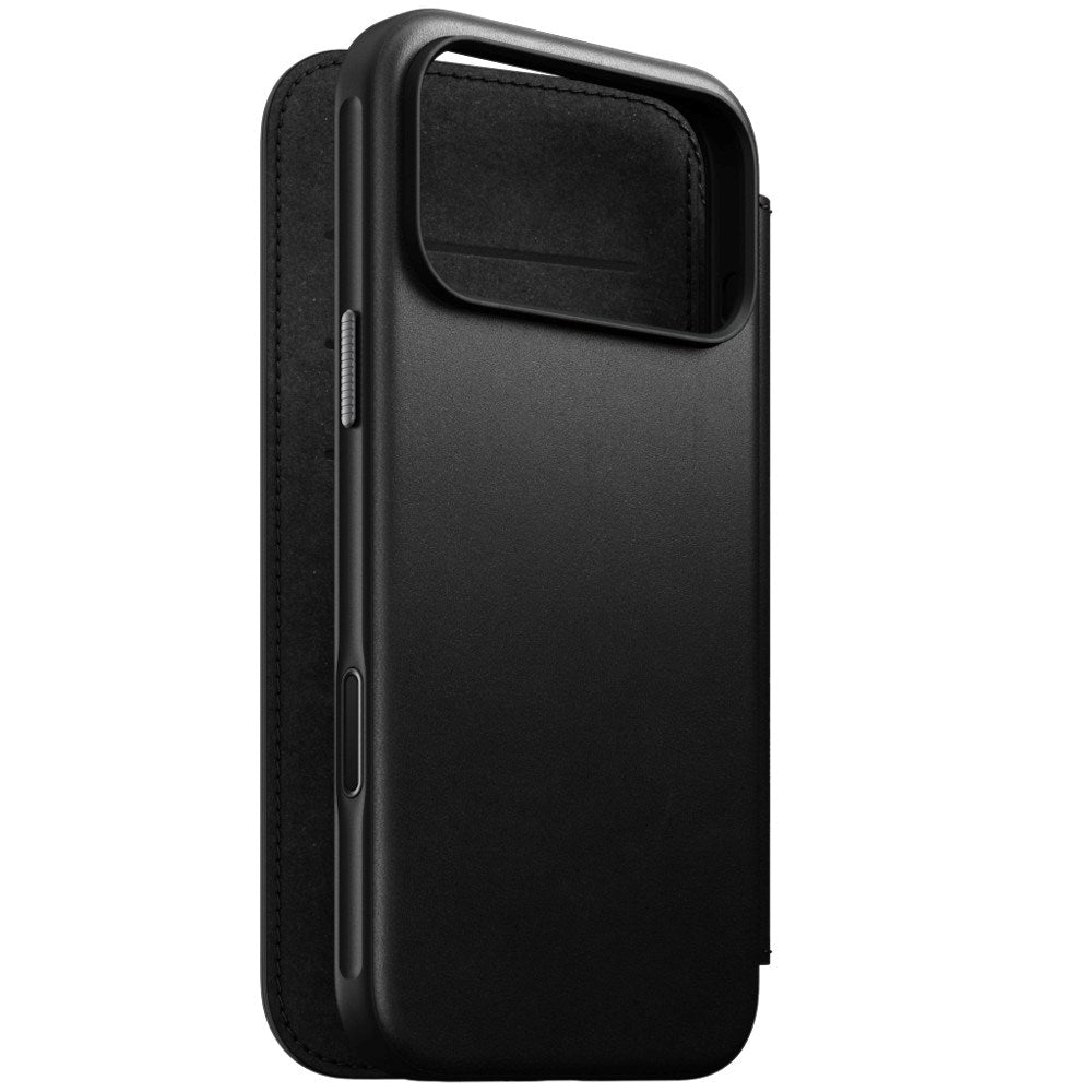 iPhone 18 Pro Max / 17 Pro Max Nomad Modern Leather Folio Case - MagSafe Kompatibel - Black