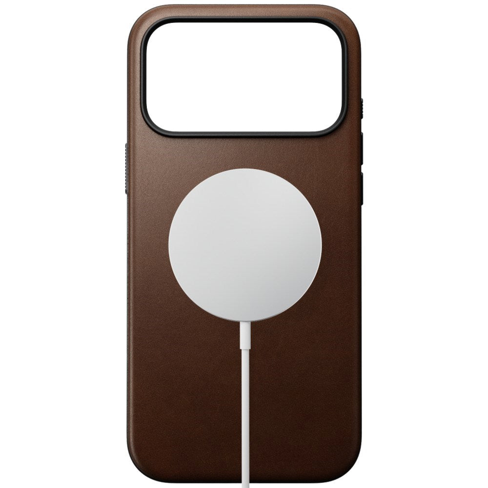 iPhone 18 Pro / 17 Pro Nomad Modern Leather Case - MagSafe Kompatibel - Brown