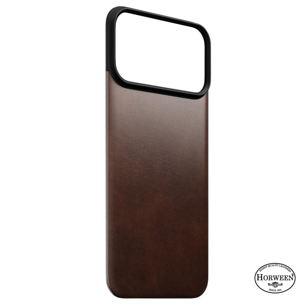 iPhone 18 Pro / 17 Pro Nomad Magnetic Horween Leather Back Case - MagSafe Kompatibel - Rustic Brown