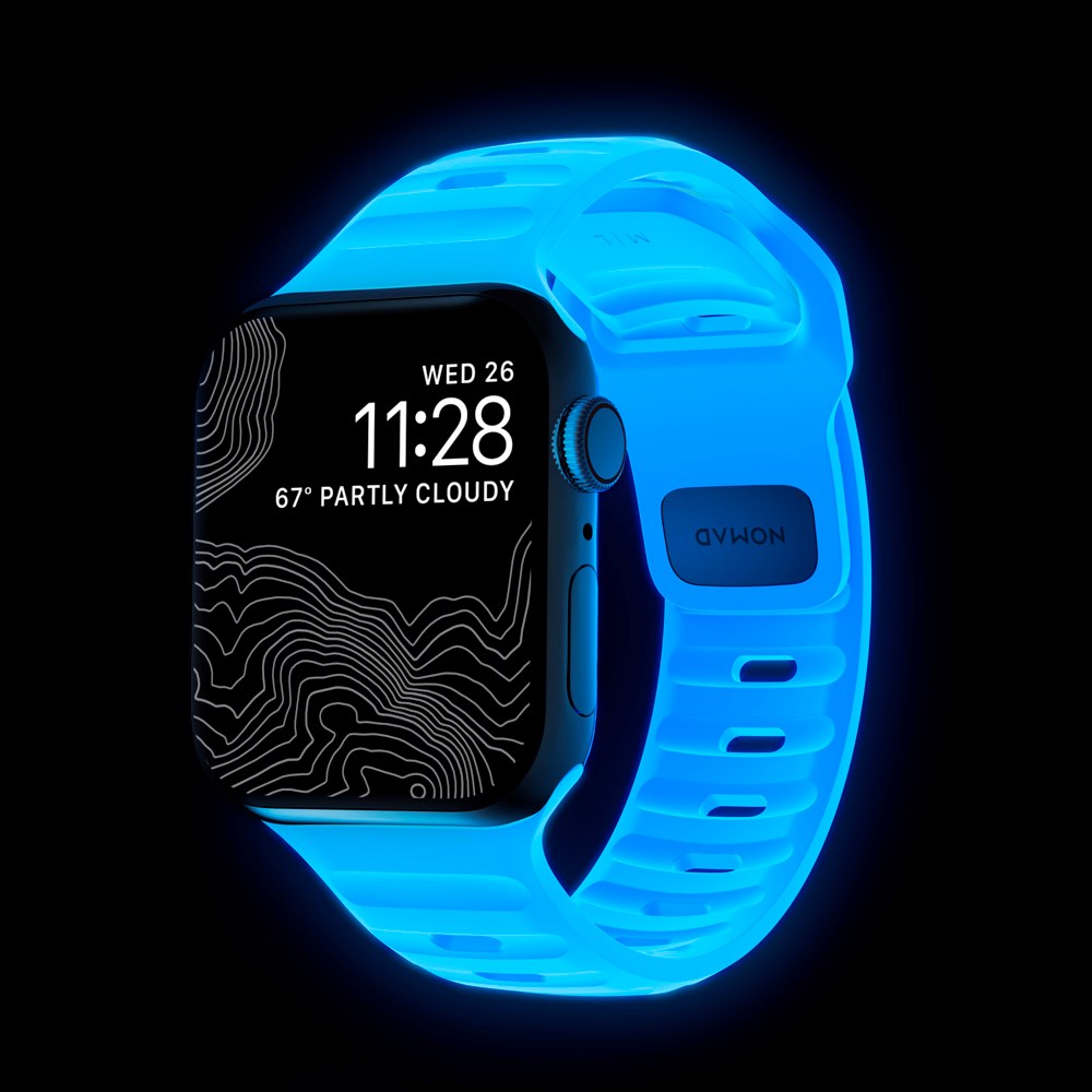 Apple Watch (38/40/SE/41/42mm) Nomad Sport Band Rem - Icy Blue Glow