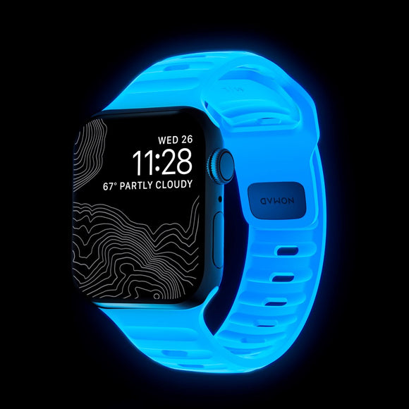 Apple Watch (38/40/SE/41/42mm) Nomad Sport Band Rem - Icy Blue Glow