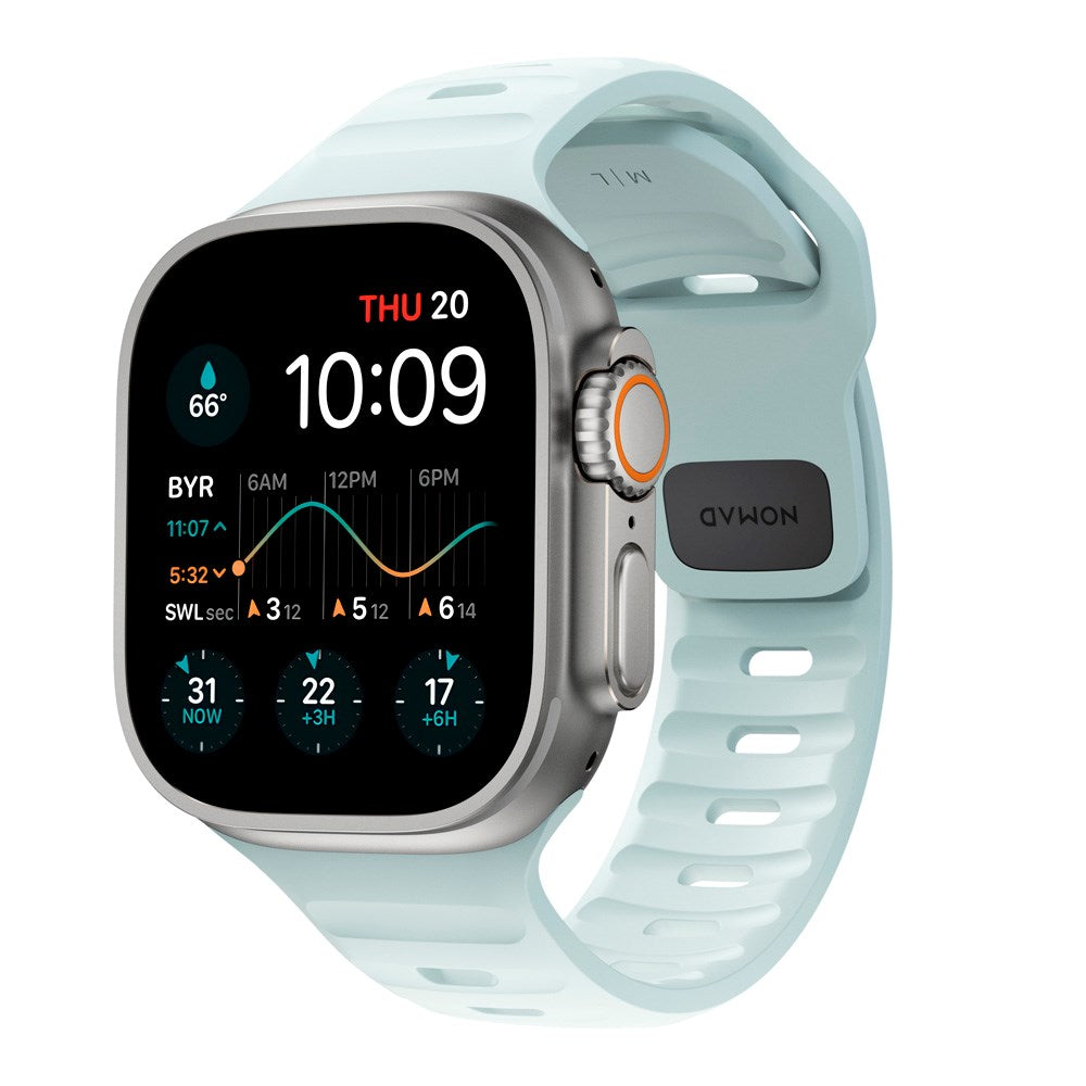 Apple Watch (42/44/SE/45/46/49mm) Nomad Sport Band Rem - Icy Blue Glow