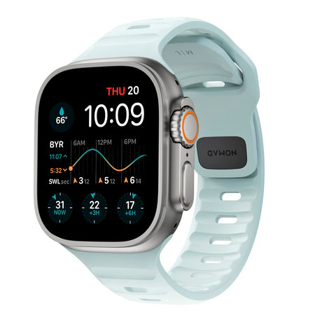 Apple Watch (42/44/SE/45/46/49mm) Nomad Sport Band Rem - Icy Blue Glow