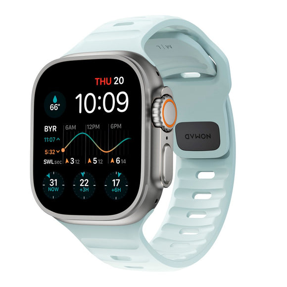 Apple Watch (42/44/SE/45/46/49mm) Nomad Sport Band Rem - Icy Blue Glow