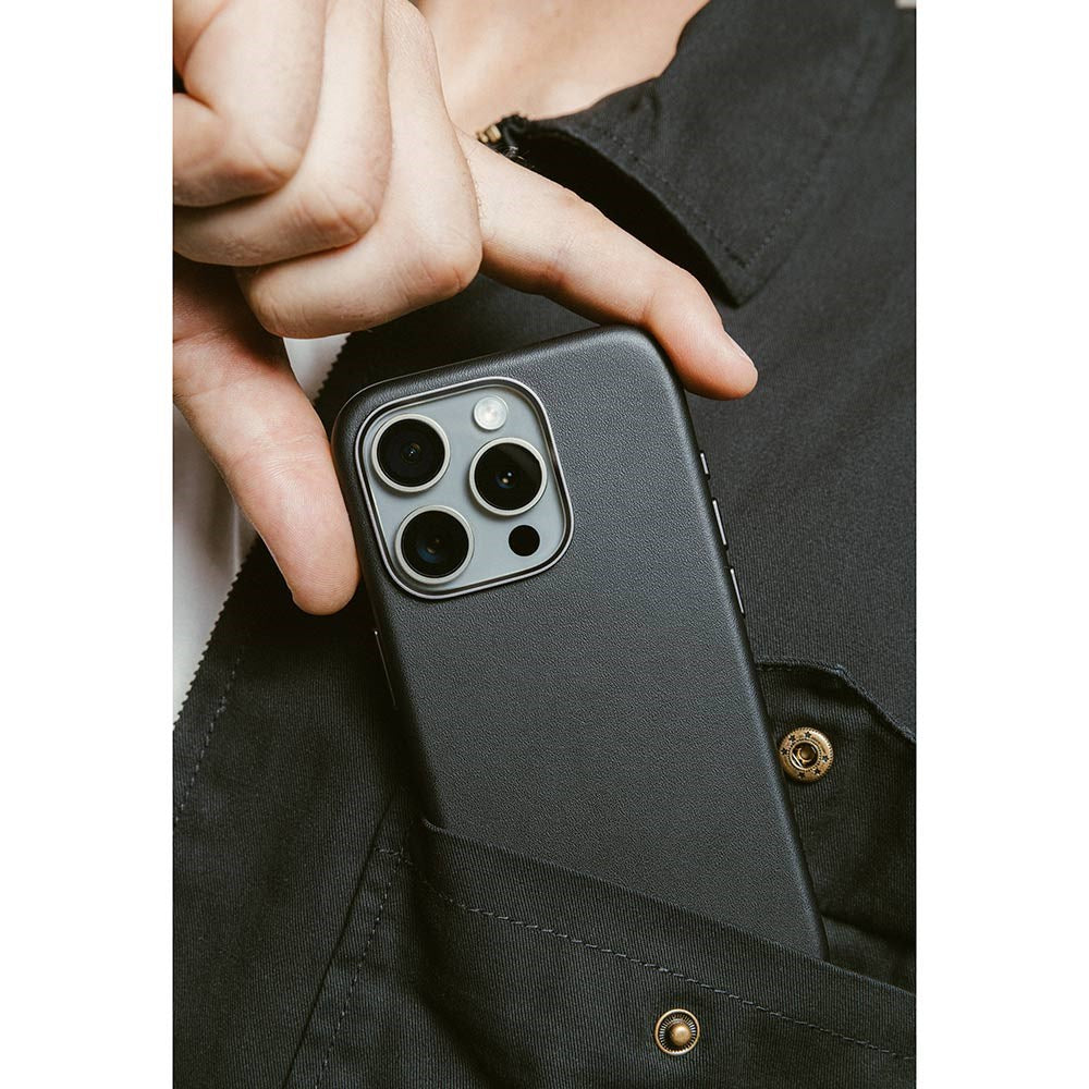 Nomad iPhone 16 Pro Max Traditional Leather Cover - MagSafe Kompatibel - Sort