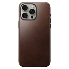 Nomad iPhone 15 Pro Max Modern Horween Leather Cover - MagSafe Kompatibel - Brun