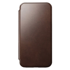 Nomad iPhone 15 Pro Modern Horween Leather Folio Cover - MagSafe Kompatibel - Brun
