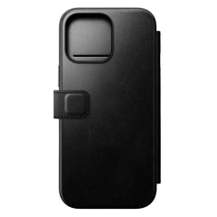 Nomad iPhone 16 Pro Max Modern Horween Leather Folio Cover - MagSafe Kompatibel - Sort