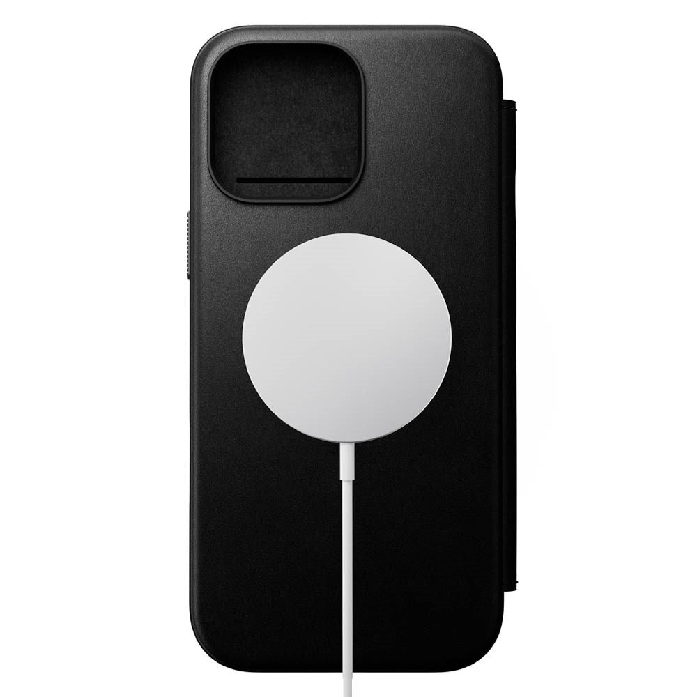 Nomad iPhone 16 Pro Max Modern Leather Folio Cover - MagSafe Kompatibel - Sort