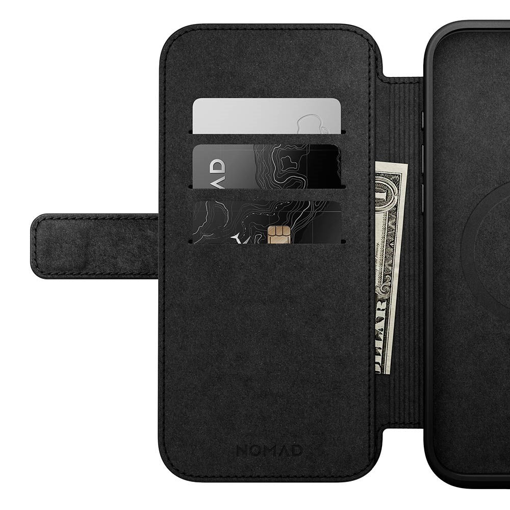 Nomad iPhone 16 Pro Max Modern Leather Folio Cover - MagSafe Kompatibel - Sort
