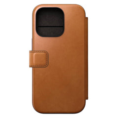 Nomad iPhone 16 Pro Modern Leather Folio Cover - MagSafe Kompatibel - Tan