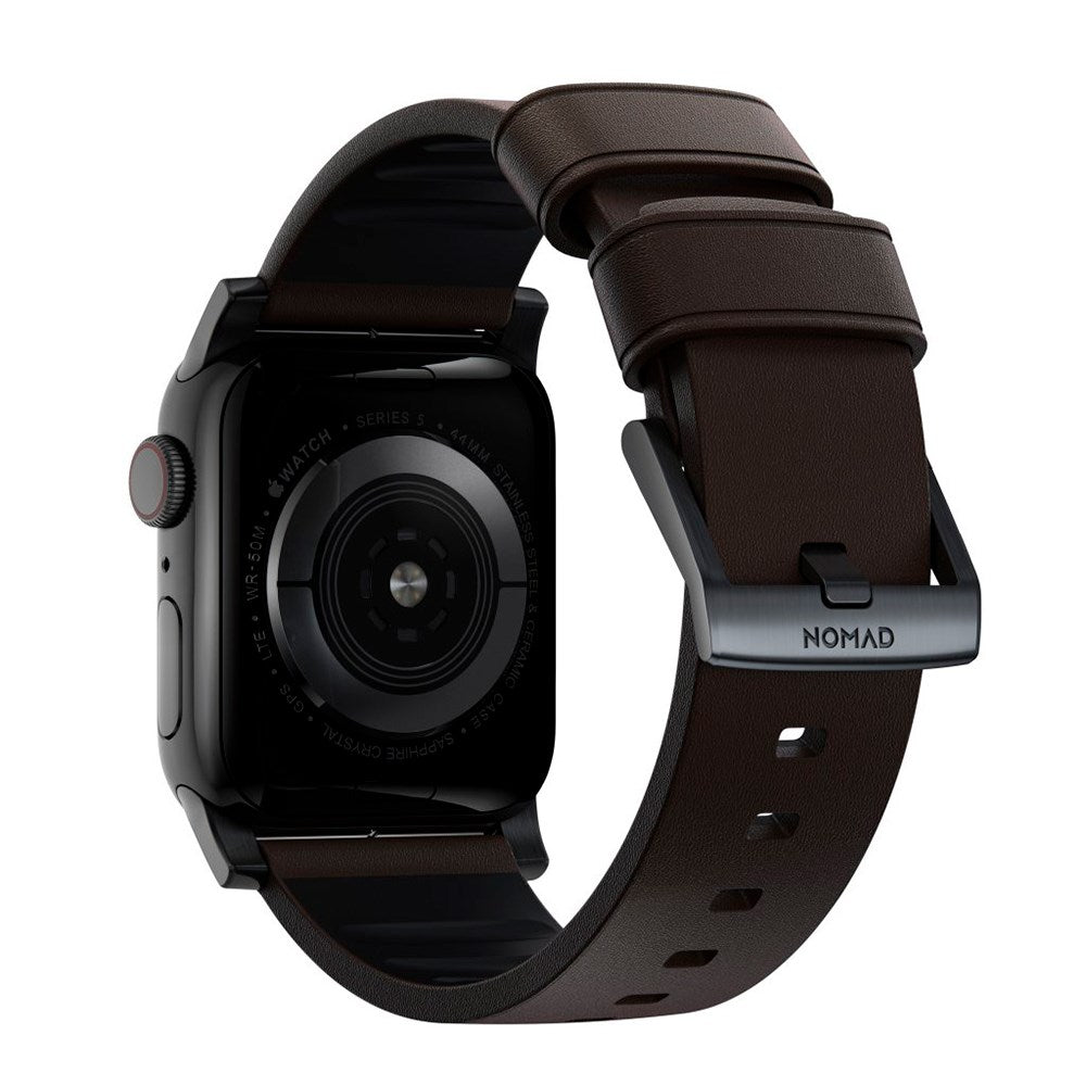 Apple Watch (42/44/SE/45/46/49mm) Nomad Active Band Pro Rem - Classic Brown / Black Hardware
