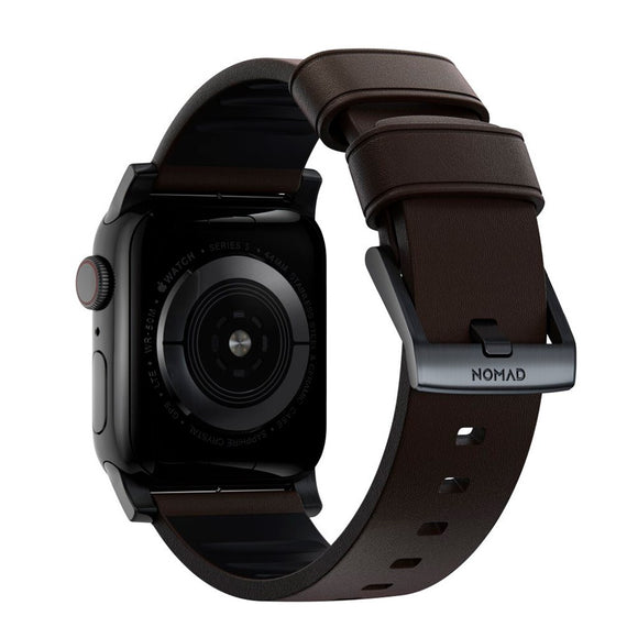 Apple Watch (42/44/SE/45/46/49mm) Nomad Active Band Pro Rem - Classic Brown / Black Hardware