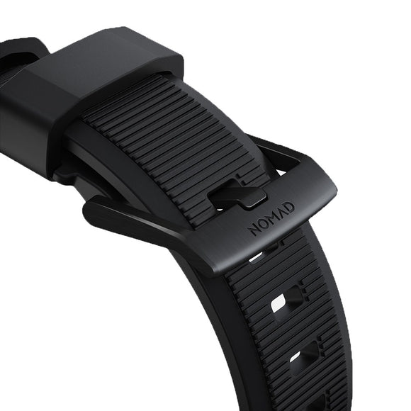 Apple Watch (42/44/SE/45/46/49mm) Nomad Rugged Band Rem - Black / Black Hardware