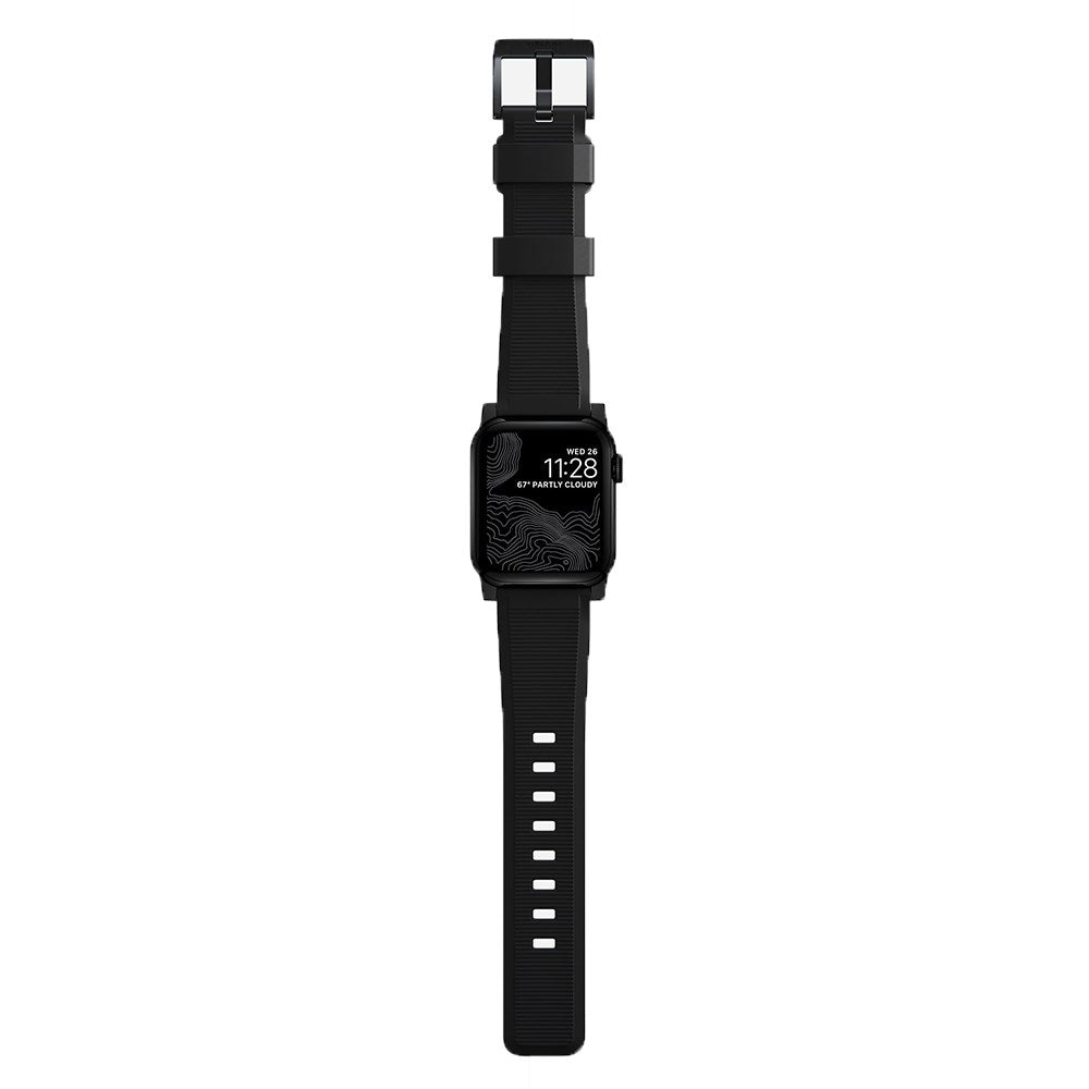 Apple Watch (42/44/SE/45/46/49mm) Nomad Rugged Band Rem - Black / Black Hardware