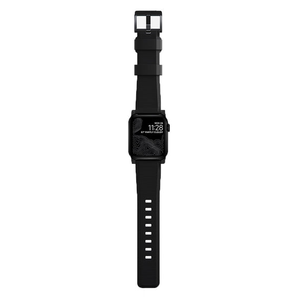 Apple Watch (42/44/SE/45/46/49mm) Nomad Rugged Band Rem - Black / Black Hardware