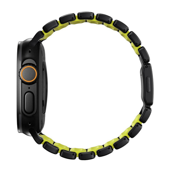 Apple Watch (42 / 44 / SE / 45 / 46 / 49mm) Nomad Stratos Band - Black Titanium - Volt